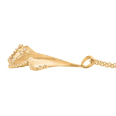 Clarte Gilded Collection Moissanite 0.55 ctw Gilded Pendant Necklace in Vermeil Yellow Gold Over Sterling Silver 18 Inches