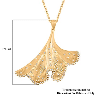 Clarte Gilded Collection Moissanite 0.55 ctw Gilded Pendant Necklace in Vermeil Yellow Gold Over Sterling Silver 18 Inches
