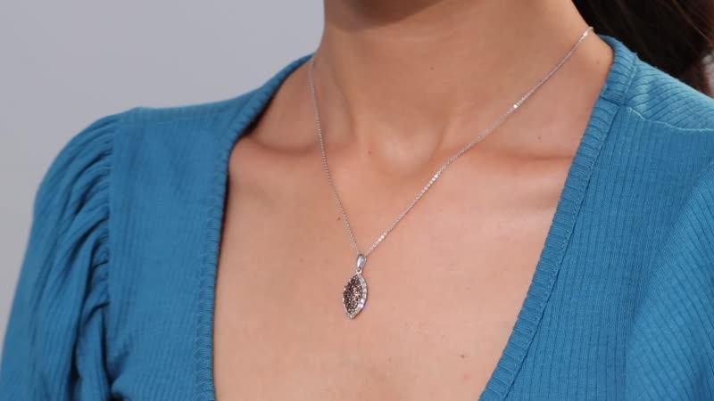 Premium Jenipapo Andalusite and Moissanite 0.85 ctw Ember Radiance Pendant Necklace in Rhodium Over Sterling Silver 20 Inches