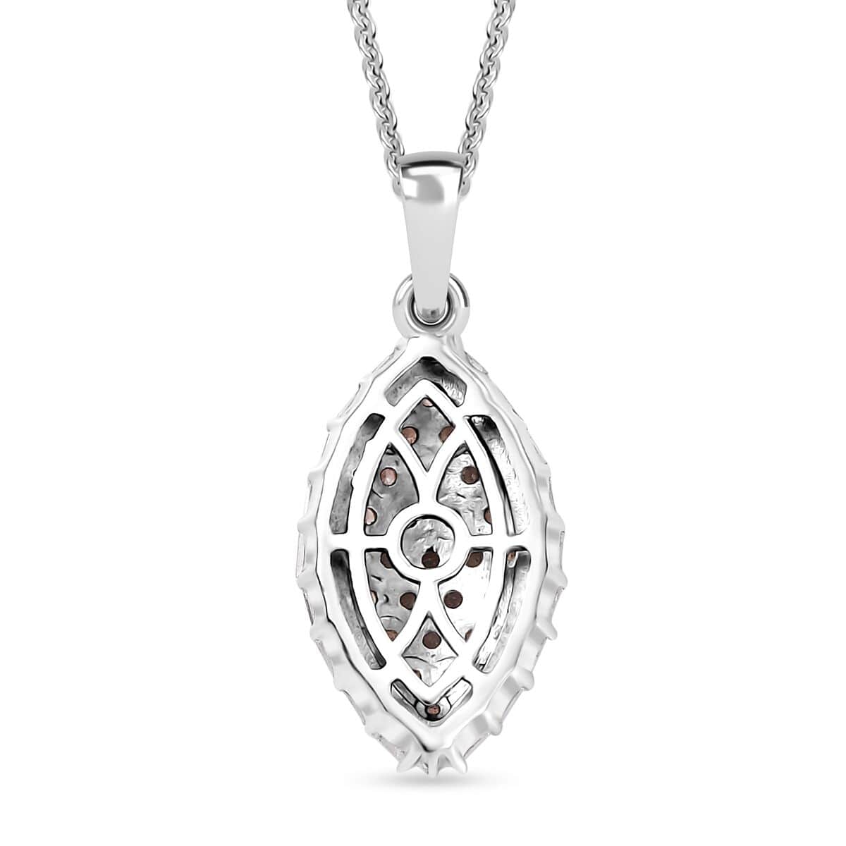 Premium Jenipapo Andalusite and Moissanite 0.85 ctw Ember Radiance Pendant Necklace in Rhodium Over Sterling Silver 20 Inches image number 4