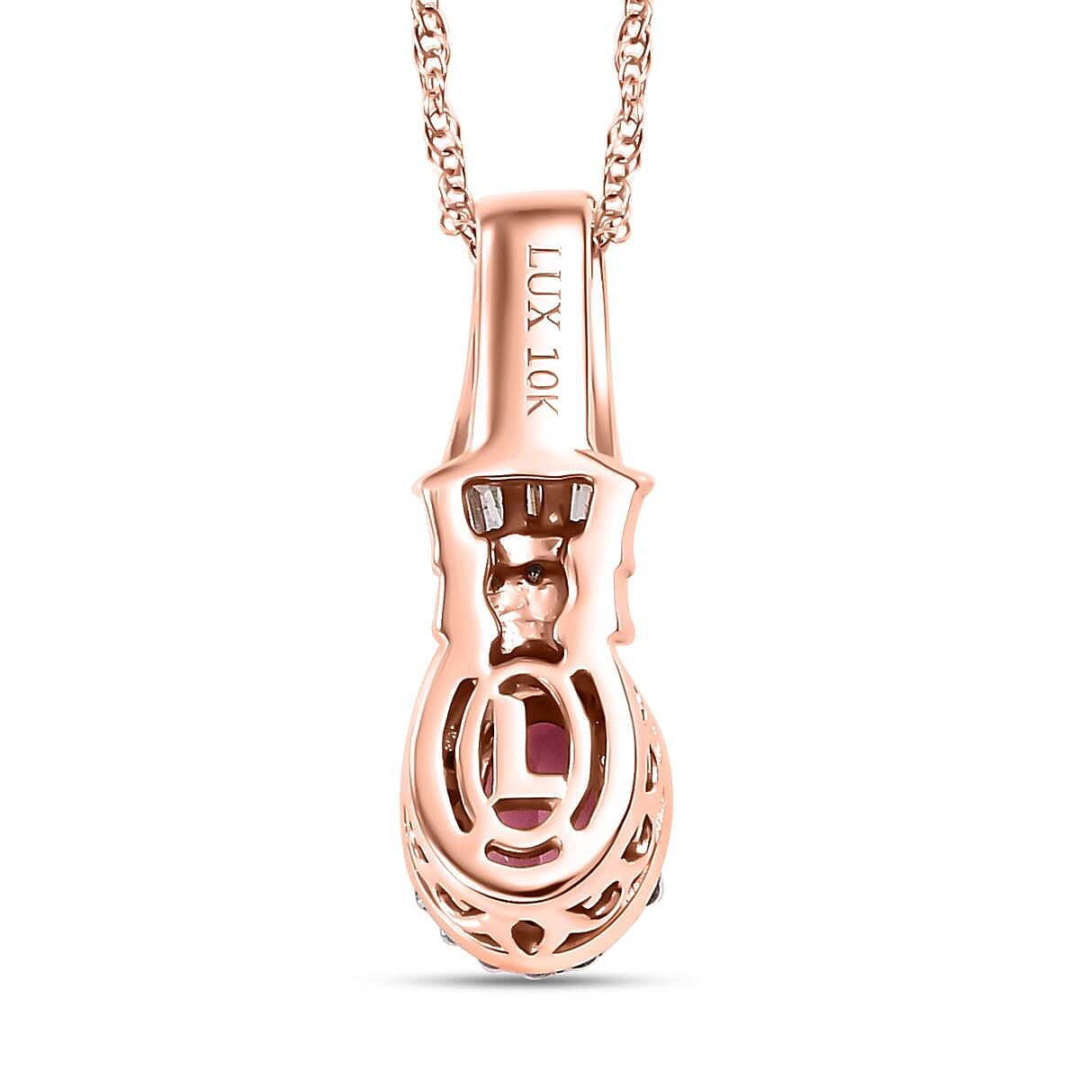 Certified & Appraised Luxoro AAA Mahenge Spinel, Natural Champagne and White Diamond 0.65 ctw Ballerina Pendant Necklace in 10K Rose Gold 20 Inches