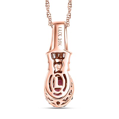 Certified & Appraised Luxoro AAA Mahenge Spinel, Natural Champagne and White Diamond 0.65 ctw Ballerina Pendant Necklace in 10K Rose Gold 20 Inches