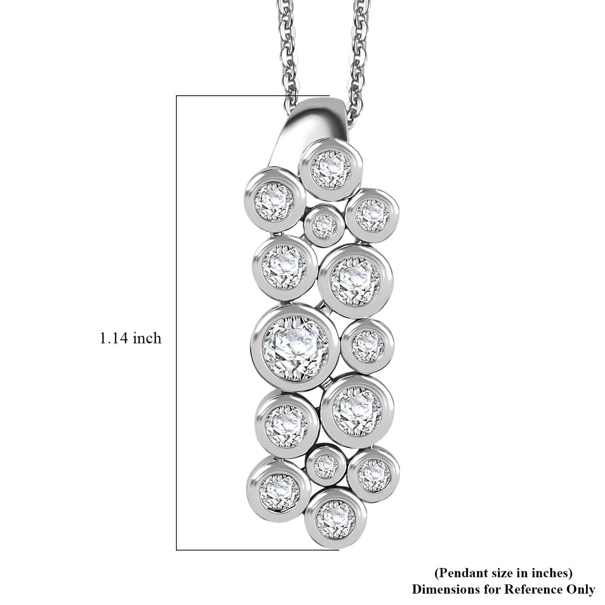 Moissanite Pendant Necklace (20 Inches) in Rhodium Over Sterling Silver 1.00 ctw image number 6