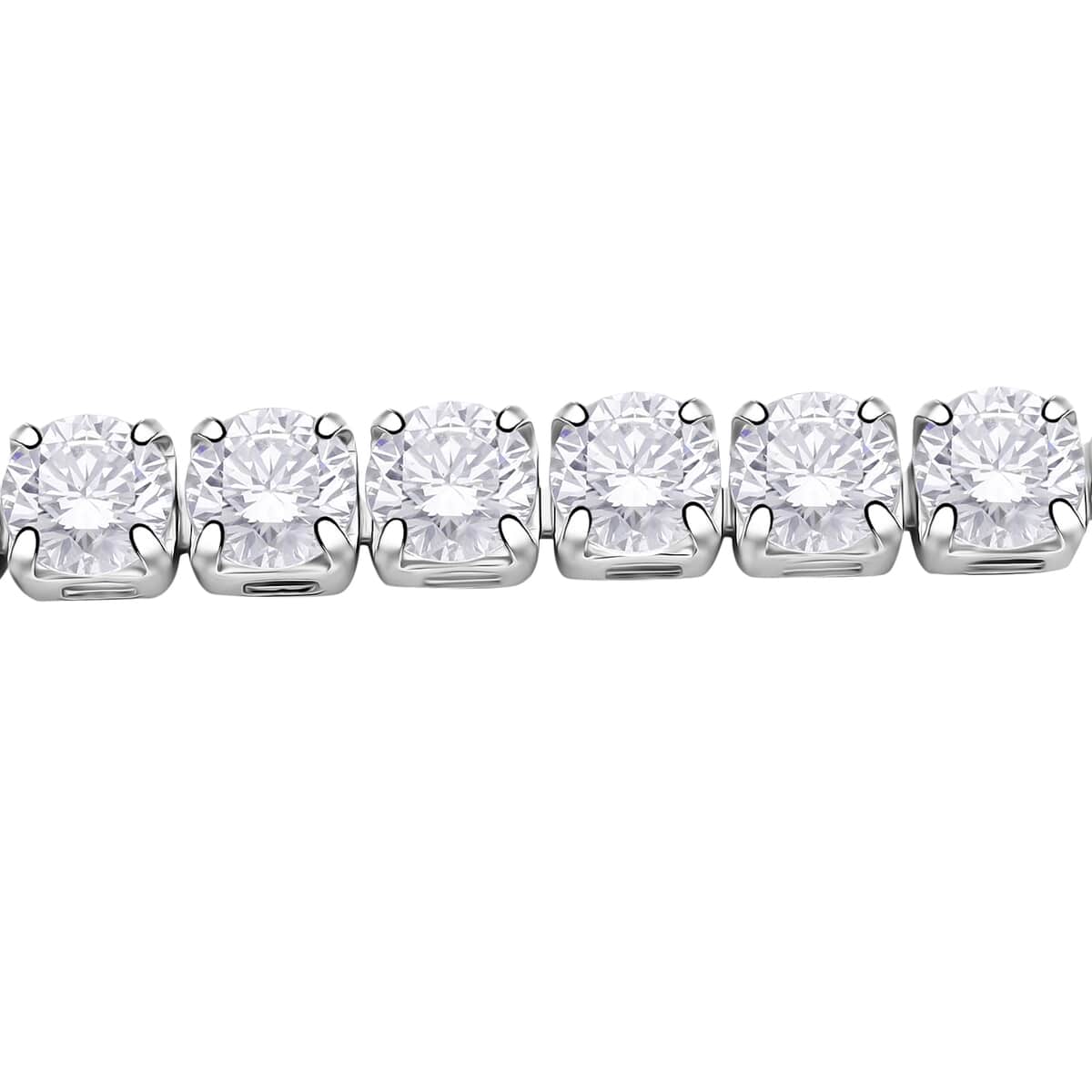 Simulated Diamond Tennis Bracelet (7.00 In) and Stud Earrings in Silvertone image number 3