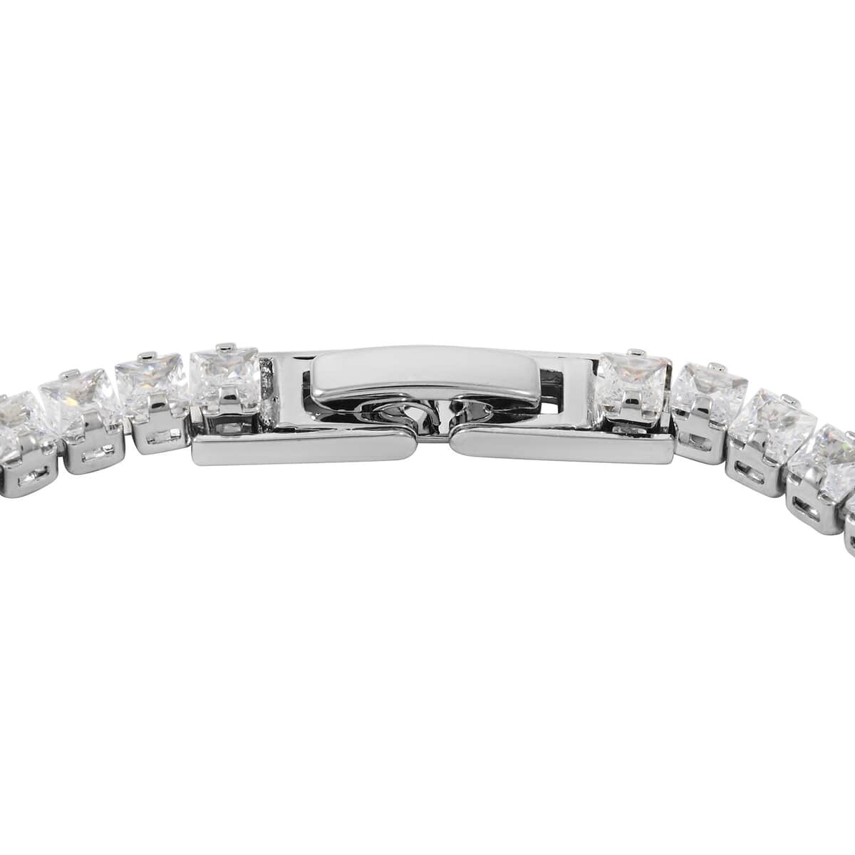 Ankur Treasure Chest Simulated Diamond Bracelet (7.00 In) and Earrings in Silvertone image number 4