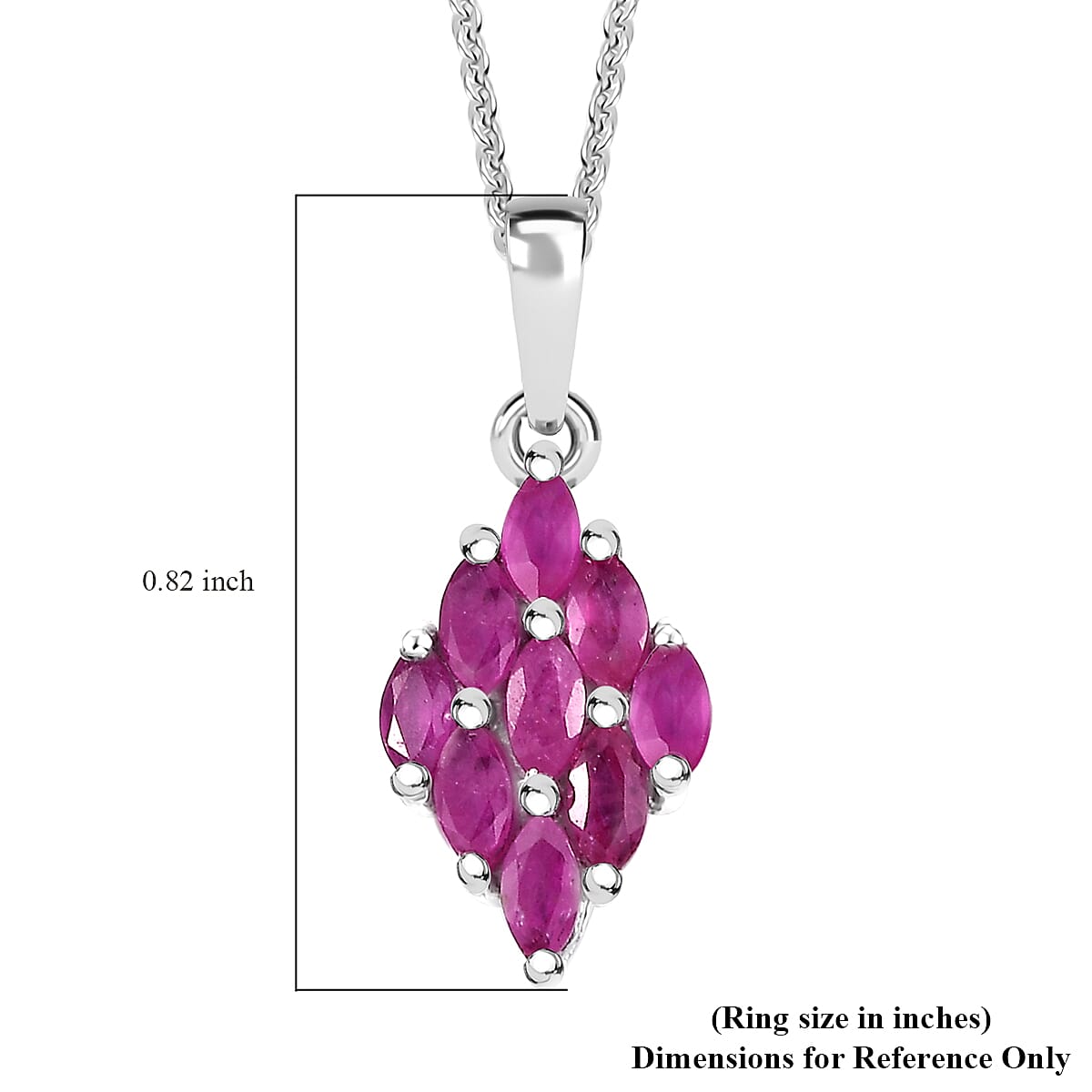 Premium Mozambique Pink Sapphire 1.00 ctw Blossom Cluster Pendant Necklace in Rhodium Over Sterling Silver 20 Inches