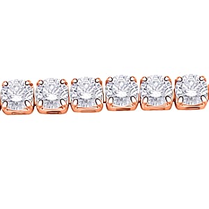 Simulated Diamond 20.90 ctw Tennis Bracelet (7.0In) and Stud Earrings in Rosetone