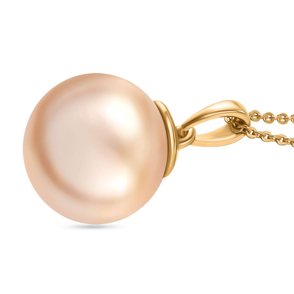 South Sea Golden Cultured Pearl Pendant Necklace in 18K Vermeil Yellow Gold Over Sterling Silver 20 Inches image number 3