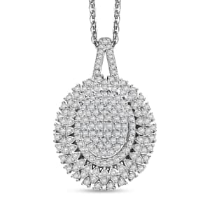 Diamond 1.00 ctw Celestial Glow Pendant Necklace in Rhodium Over Sterling Silver 20 Inches