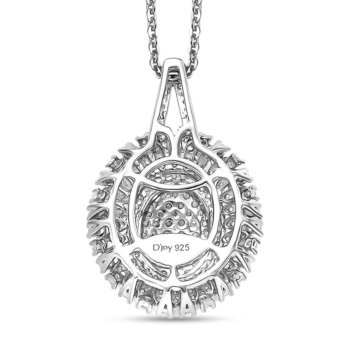 Diamond 1.00 ctw Celestial Glow Pendant Necklace in Rhodium Over Sterling Silver 20 Inches image number 4