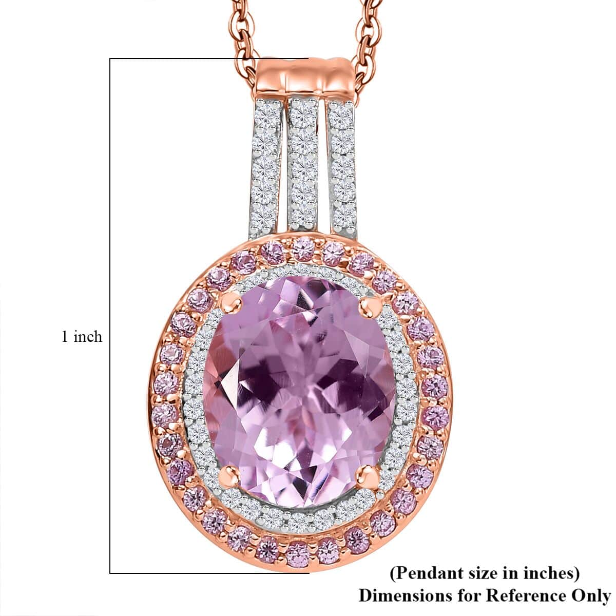 Doorbuster Premium Martha Rocha Kunzite and Multi Gemstone 8.50 ctw Blush Royale Pendant Necklace in 18K Vermeil Rose Gold Over Sterling Silver 20 Inches image number 5