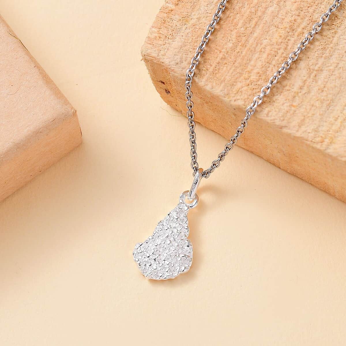 Pendant in Sterling Silver with Stainless Steel Necklace 20 Inches image number 1