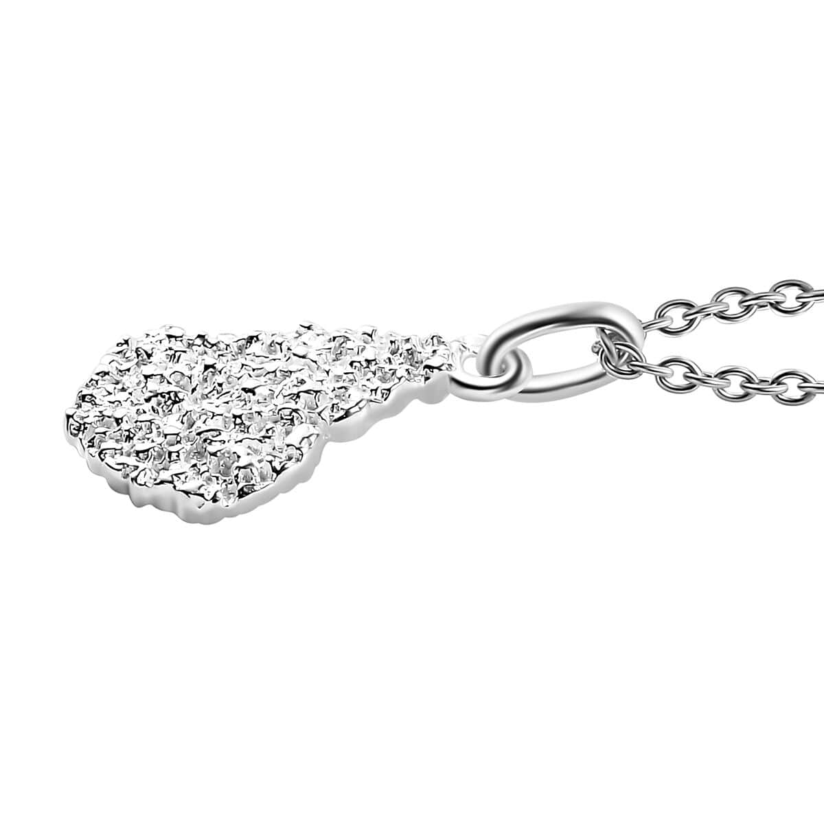 Pendant in Sterling Silver with Stainless Steel Necklace 20 Inches image number 3