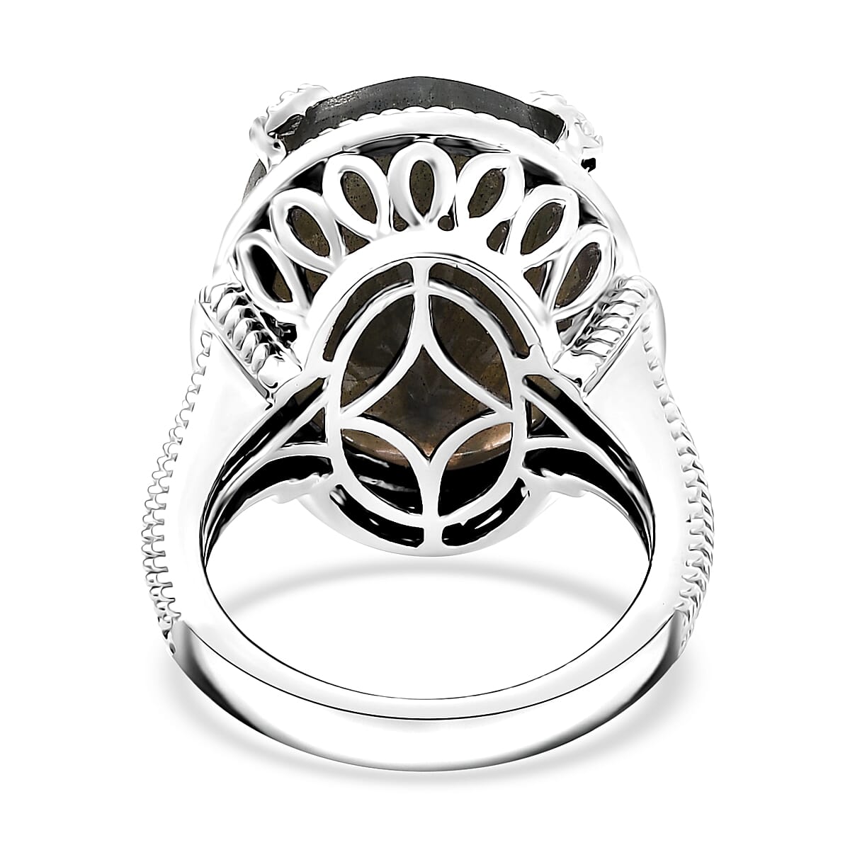 Karis Checkerboard Cut Malagasy Labradorite 35.30 ctw Earrings, Ring (Size 6.0), Pendant in Platinum Bond with Stainless Steel Necklace 20 Inches image number 6