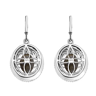 Karis Malagasy Labradorite 40.35 ctw Earrings, Ring (Size 5.0) and Pendant in 18K YG Plated and Platinum Bond with Stainless Steel Necklace 20 Inches