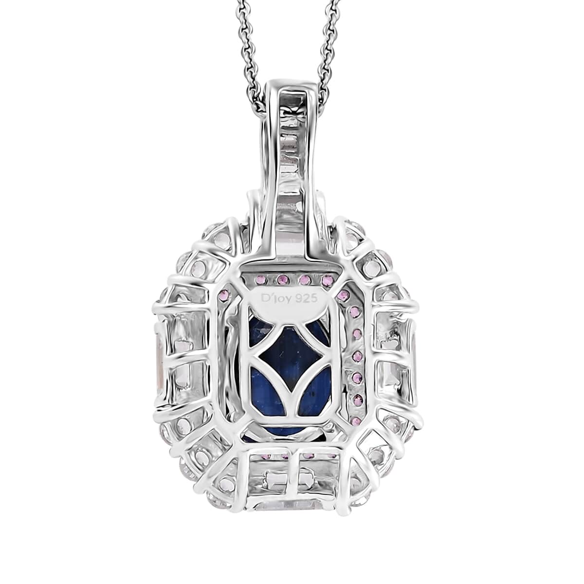 Kashmir Kyanite and Multi Gemstone 5.70 ctw Royal Elegance Pendant Necklace in Rhodium Over Sterling Silver 20 Inches image number 4