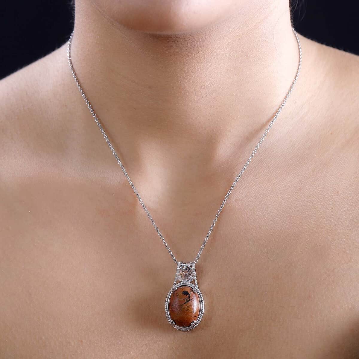 Cherrycreek 13.90 ctw Solitaire Pendant in Platinum Over Copper with Stainless Steel Necklace 20 Inches image number 2