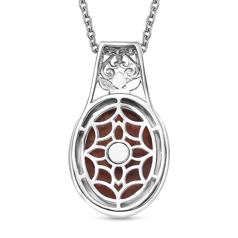 Cherrycreek 13.90 ctw Solitaire Pendant in Platinum Over Copper with Stainless Steel Necklace 20 Inches