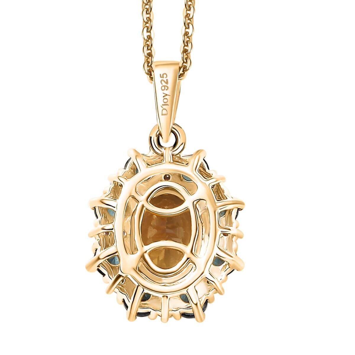 Premium Golden Tanzanite and Multi Gemstone 2.10 ctw Sunflower Pendant Necklace in 18K Vermeil Yellow Gold Over Sterling Silver 20 Inches image number 4