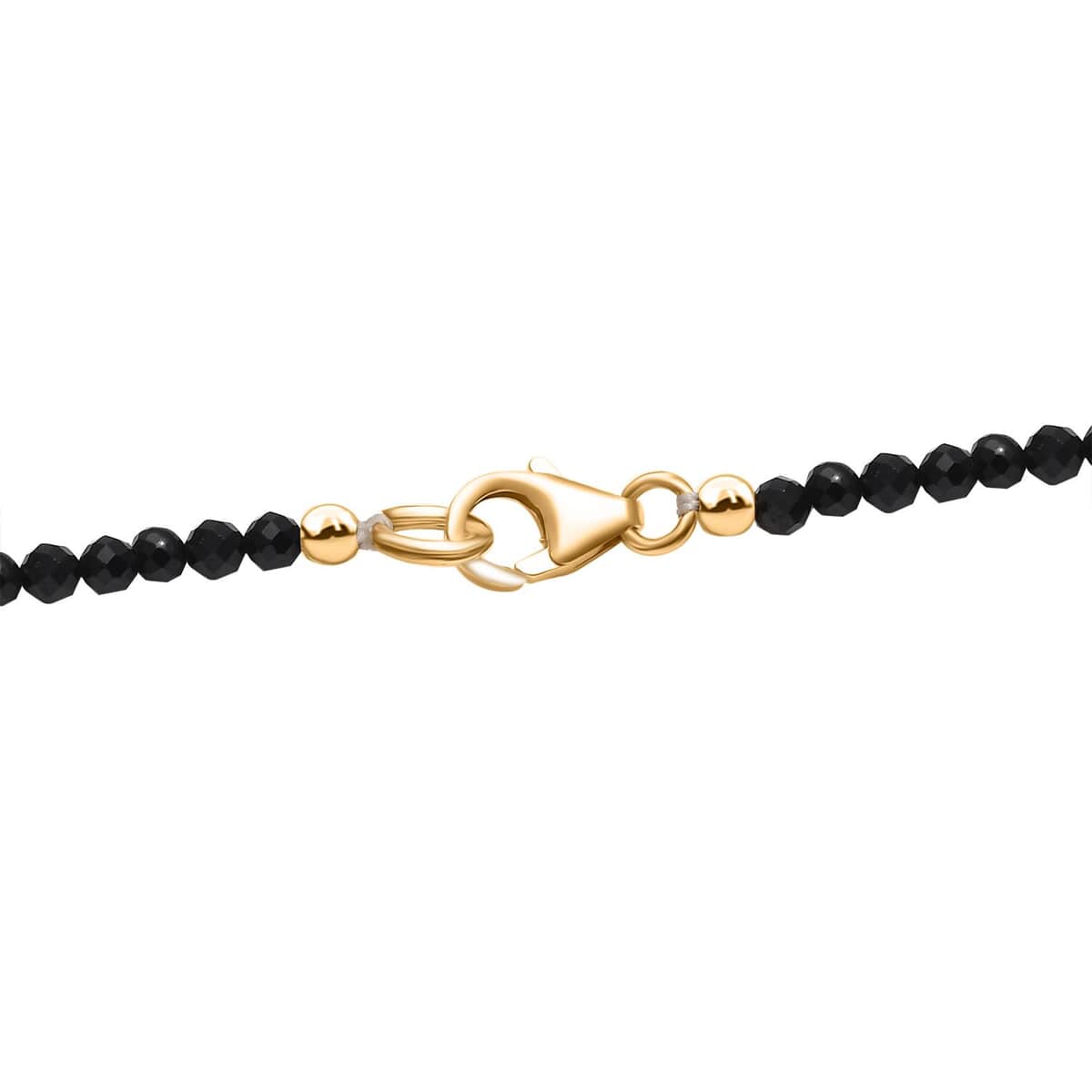 California Black Jade Pixiu Pendant with Thai Black Spinel 84.70 ctw Beaded Necklace in 18K Vermeil Yellow Gold Over Sterling Silver 20 Inches  image number 4