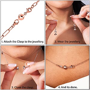 Set of 12 Rhodium, 14K YG and RG Over Sterling Silver 9mm Round Magnetic Lock with Lobster Clasp (29.64 g) (Del. In 10-12 Days)