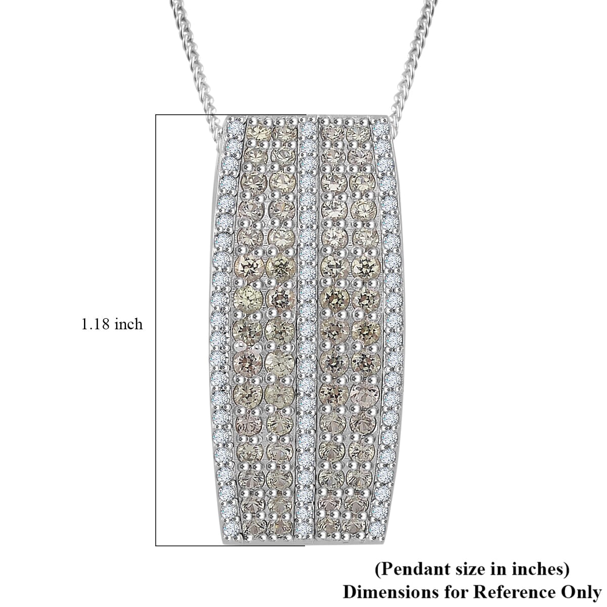 Madagascar Green Sapphire and White Zircon 2.65 ctw Pendant Necklace in Rhodium Over Sterling Silver 18 Inches image number 3