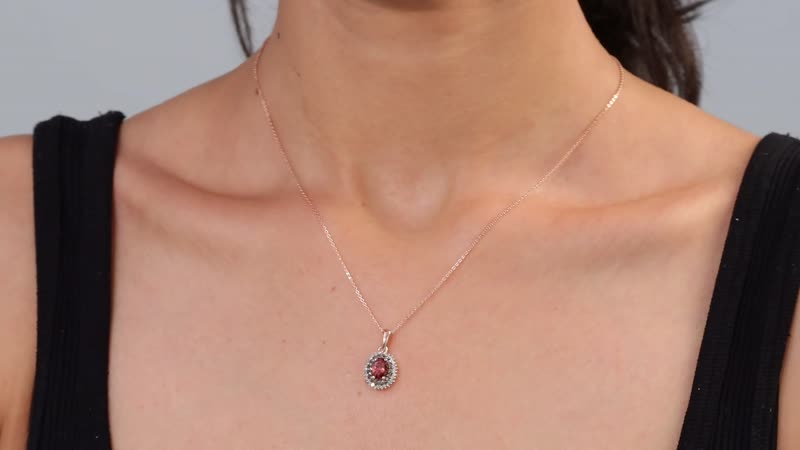 Premium Tanzanian Blush Garnet, Natural Champagne and White Diamond 1.25 ctw Sunflower Pendant Necklace in 18K Vermeil Rose Gold Over Sterling Silver 20 Inches