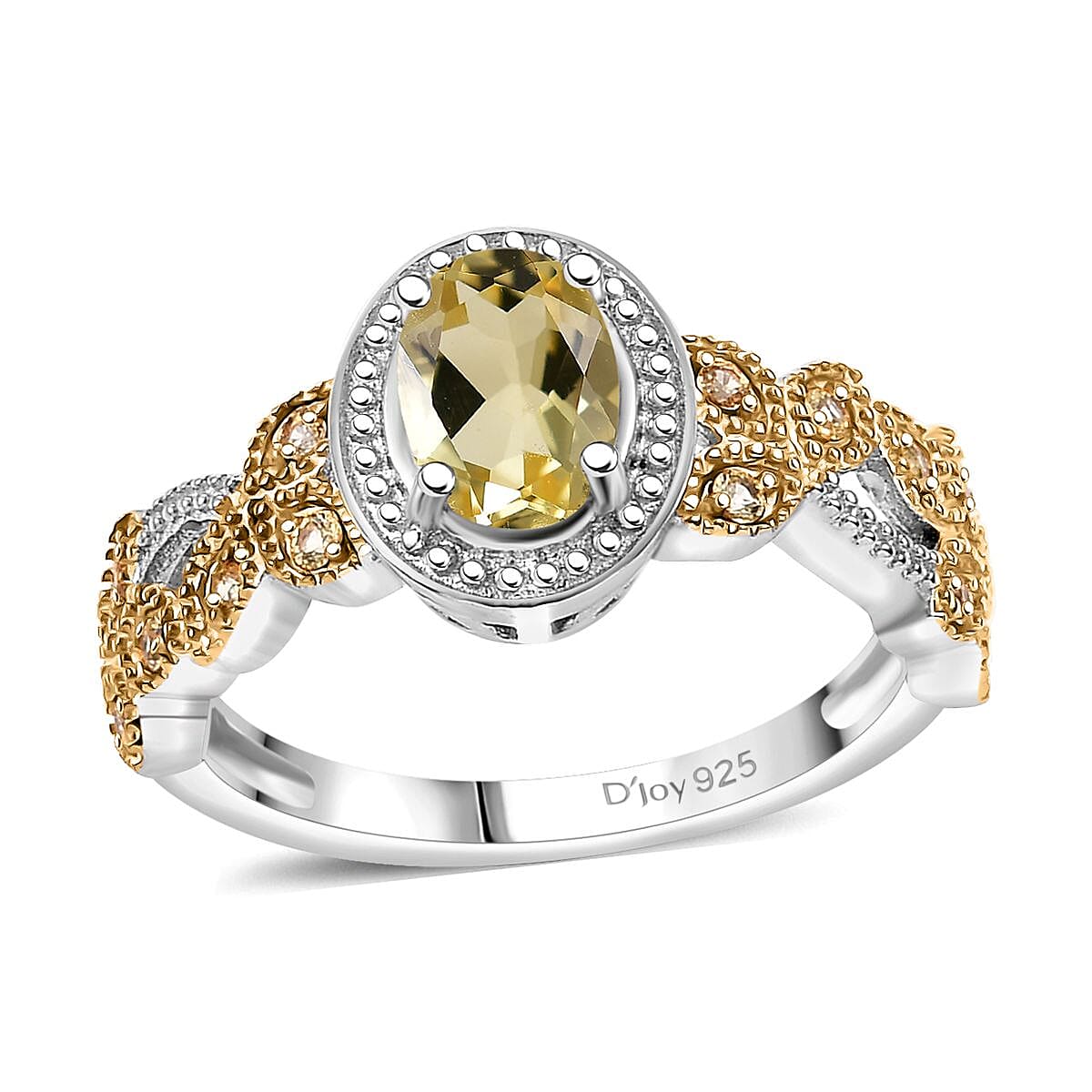 Brazilian Heliodor and Yellow Sapphire 2.00 ctw Scarlet Bloom Earrings, Ring (Size 7.0), Pendant in Rhodium Over Sterling Silver with Stainless Steel Necklace 20 Inches