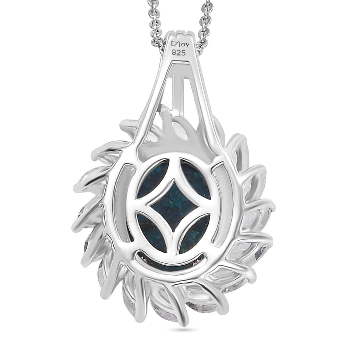 Table Mountain Shadowkite and White Topaz 5.00 Ctw Succulent Spiral Pendant Necklace 20 Inches in Rhodium Over Sterling Silver image number 4