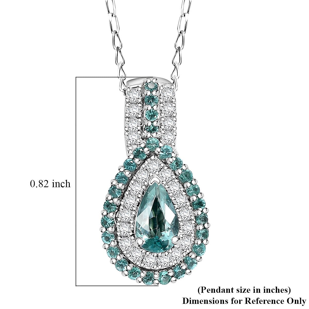 Rhapsody AAAA Paraiba Tourmaline and E-F VS Diamond 1.28 ctw Pendant Necklace in 950 Platinum 4.01 Grams 18 Inches