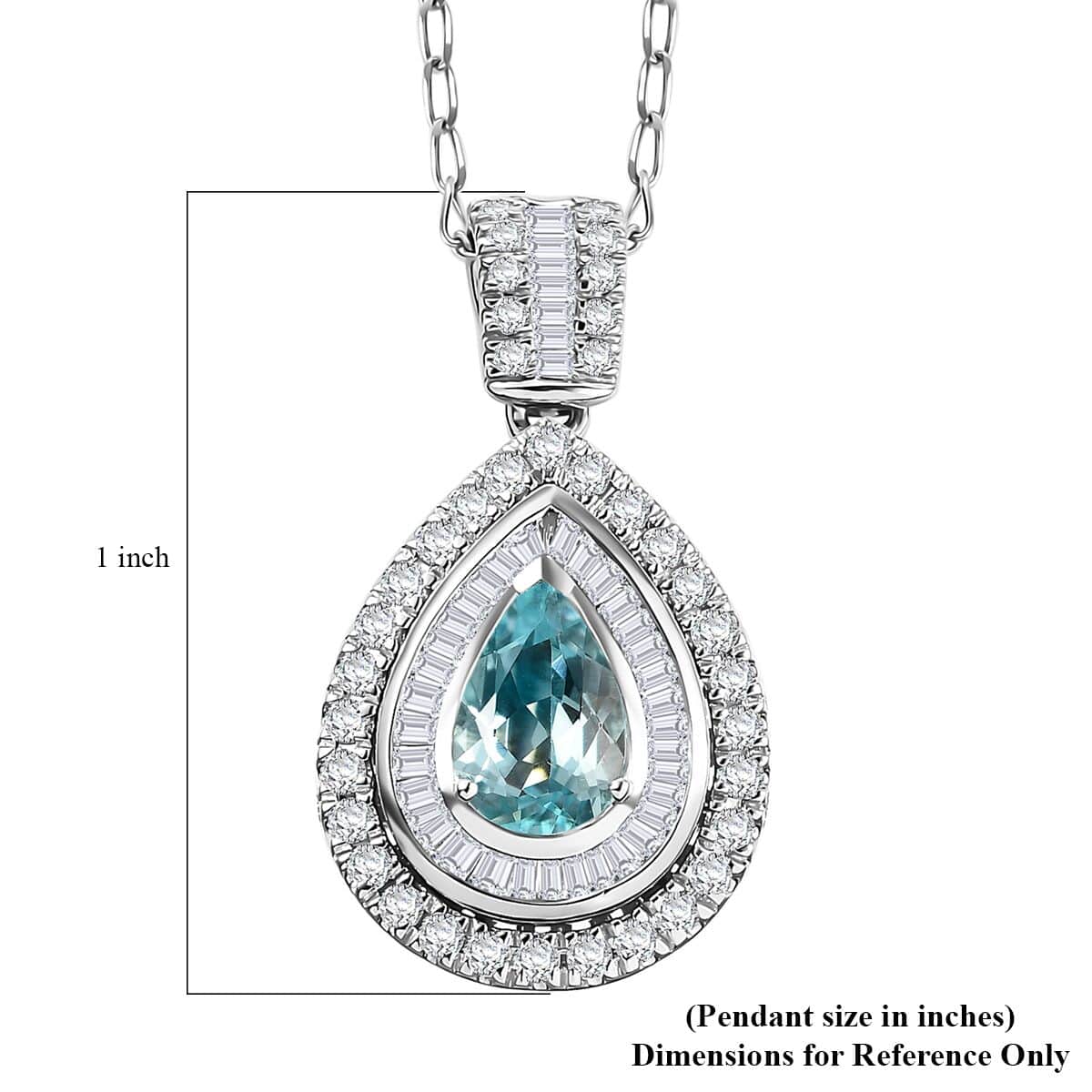 Rhapsody AAAA Paraiba Tourmaline and E-F VS Diamond 1.64 ctw Pendant Necklace in 950 Platinum 5.01 Grams 18 Inches image number 5