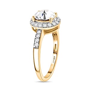 Austrian Crystal 9.17 ctw Ring (Size 11.5) and Pendant in Vermeil YG Over Sterling Silver