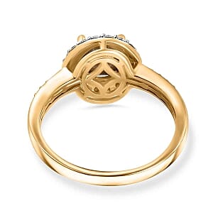 Austrian Crystal 9.17 ctw Ring (Size 11.5) and Pendant in Vermeil YG Over Sterling Silver
