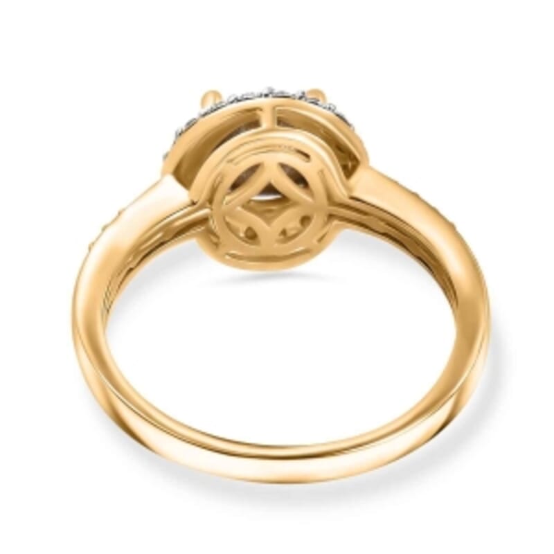 Austrian Crystal 9.17 ctw Ring (Size 11.5) and Pendant in Vermeil YG Over Sterling Silver