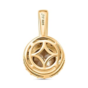 Austrian Crystal 9.17 ctw Ring (Size 11.5) and Pendant in Vermeil YG Over Sterling Silver