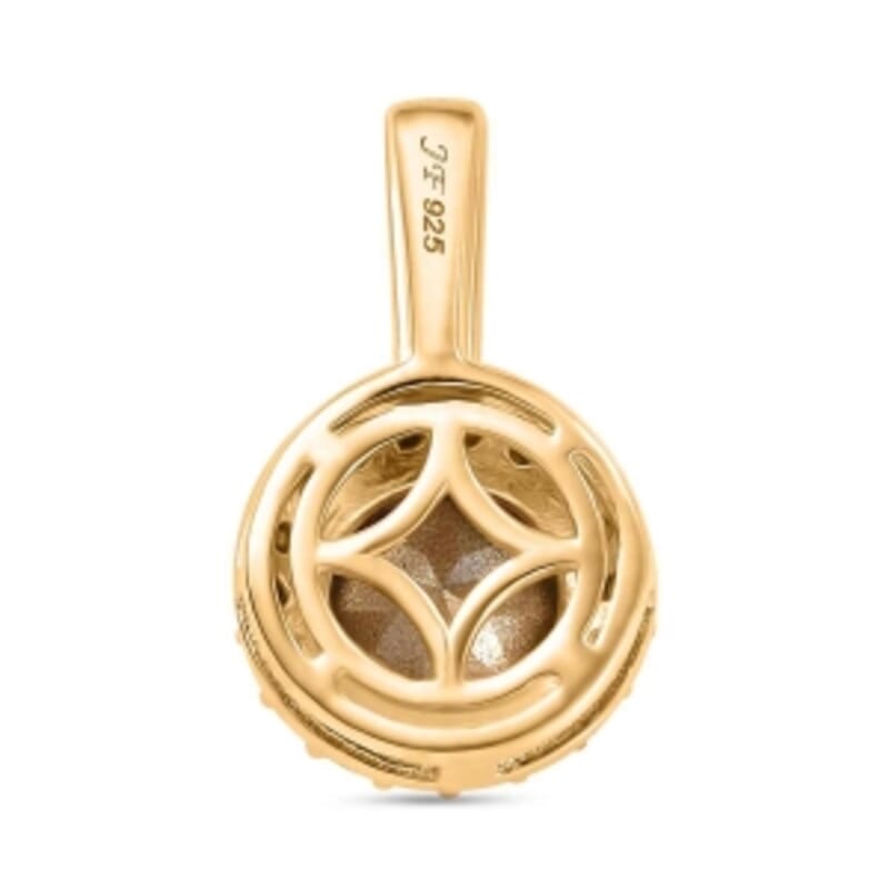 Austrian Crystal 9.17 ctw Ring (Size 11.5) and Pendant in Vermeil YG Over Sterling Silver