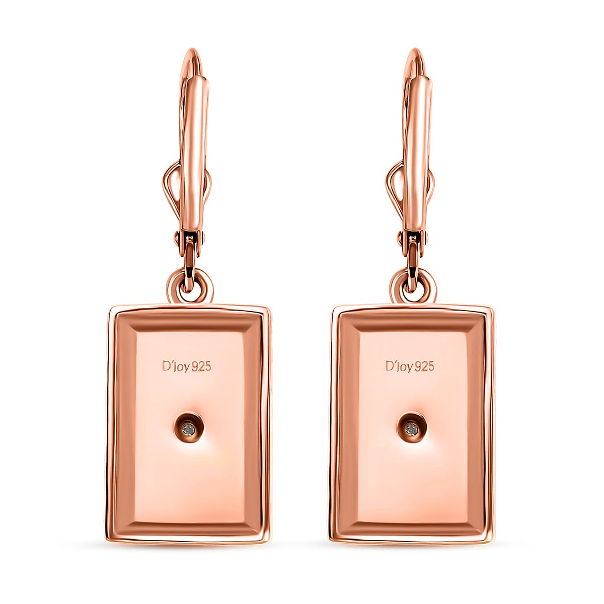 Set of 3, White Diamond Bar Ring (Size 11.0), Earrings and Pendant without Chain in 18K Vermeil RG Over Sterling Silver image number 9