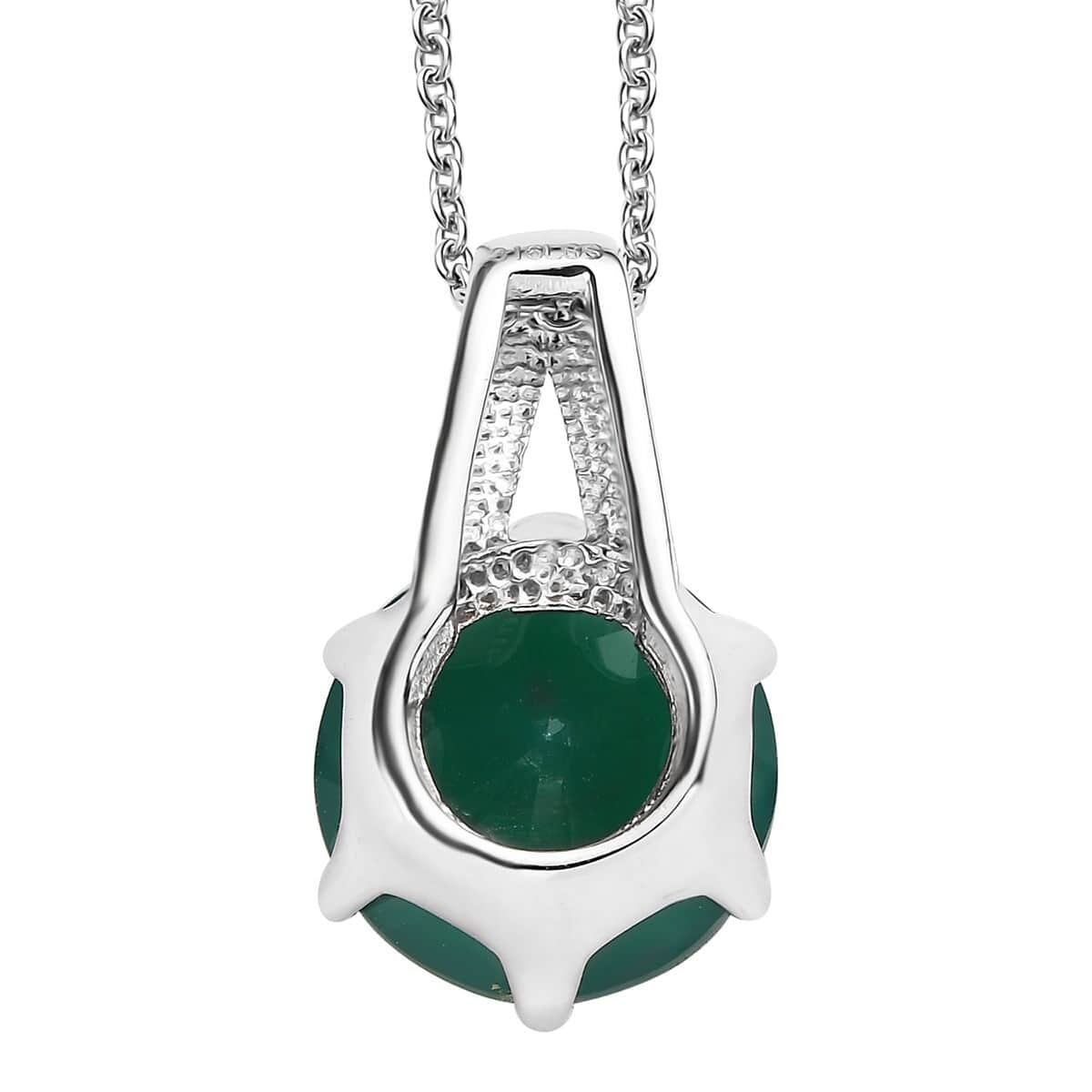 Green Onyx 9.35 ctw Pendant Necklace in Stainless Steel 20 Inches image number 4