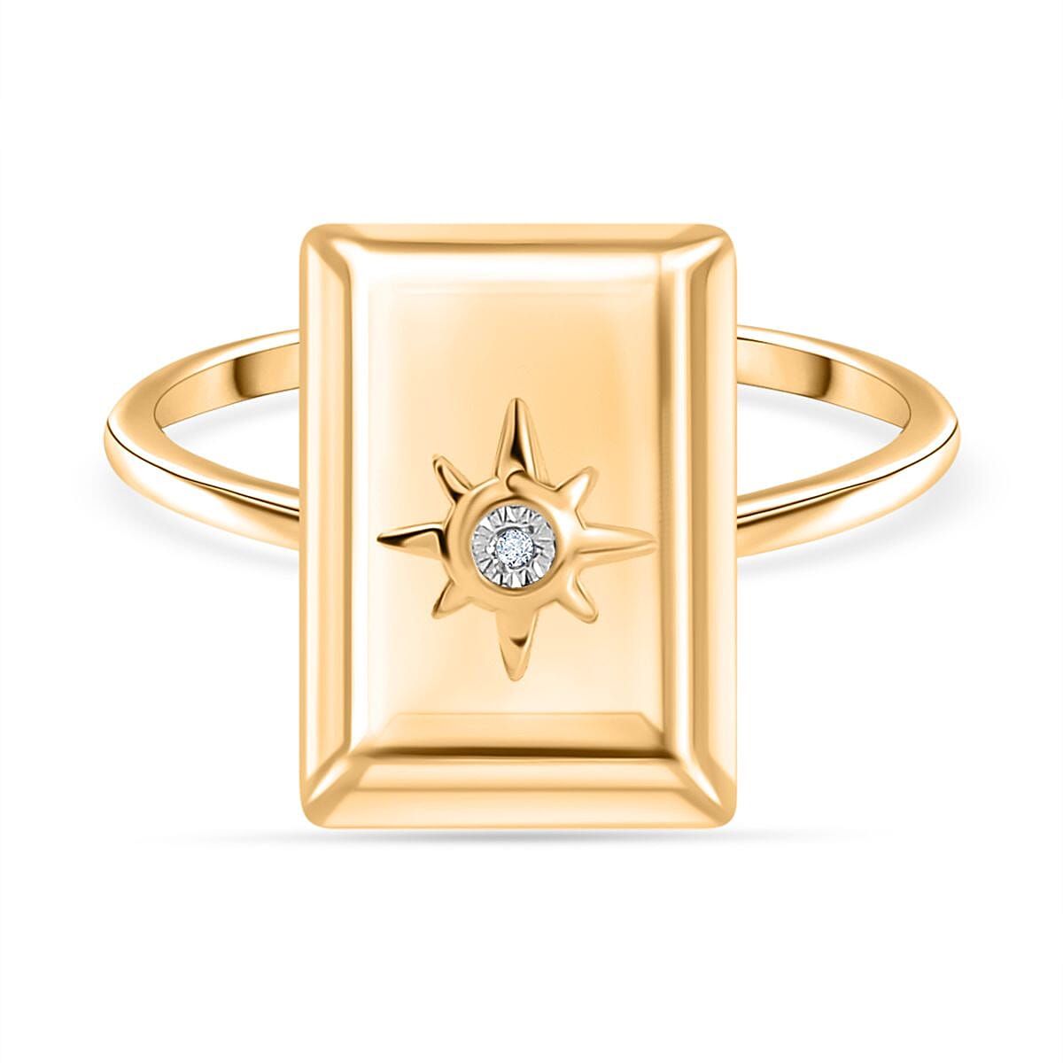 White Diamond Fancy Earring in Vermeil YG Over Sterling Silver (Size 10)