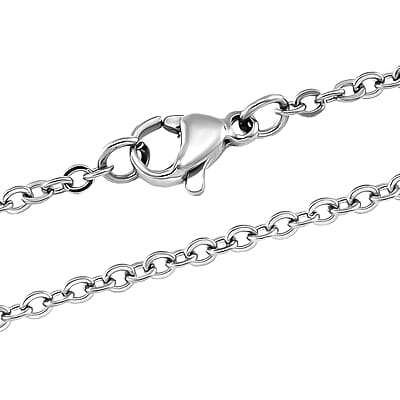 White Freshwater Pearl Cross Pendant in Silvertone with Stainless Steel Necklace 20 Inches