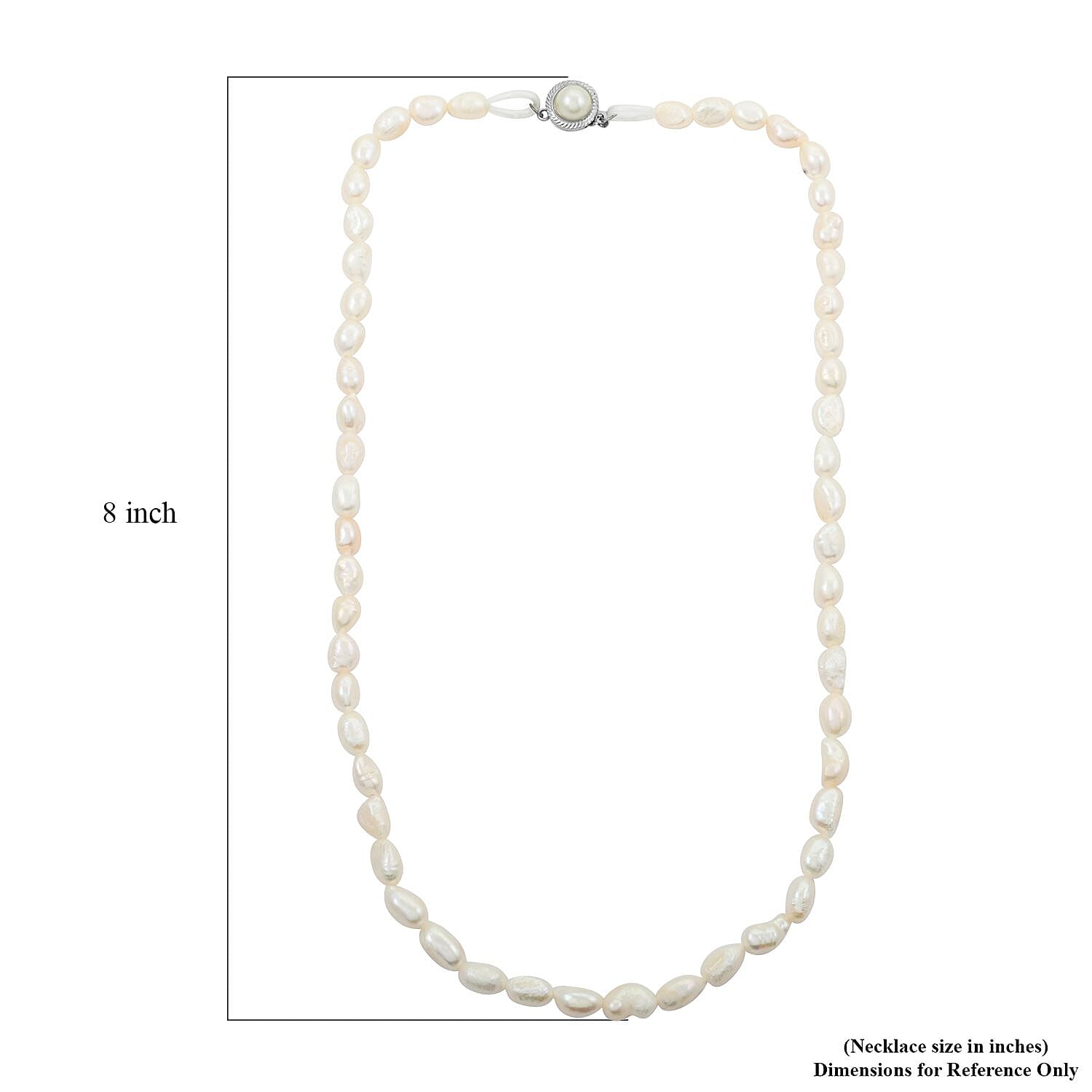 Freshwater Pearl Bracelet (7.50In) and Necklace 20 Inches in Stainless Steel
