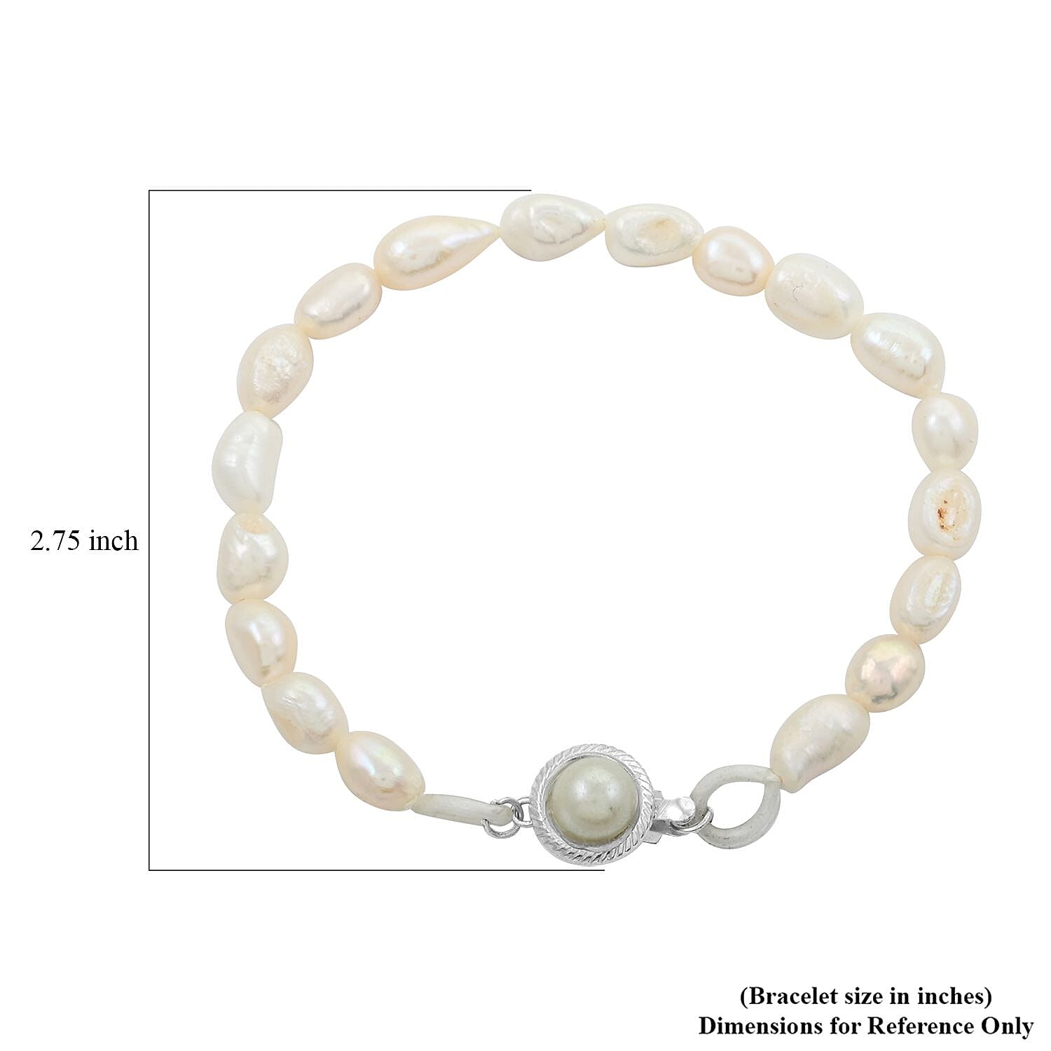 Freshwater Pearl Bracelet (7.50In) and Necklace 20 Inches in Stainless Steel