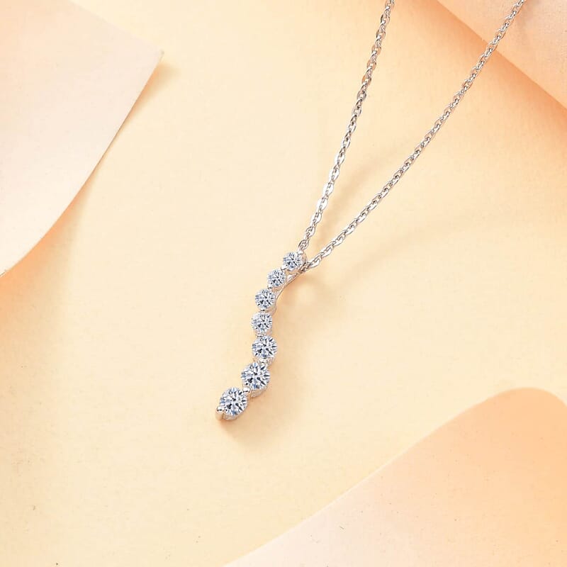 Luxuriant Lab Grown Diamond G-H I1 0.33 ctw Cascade Pendant Necklace in Rhodium Over Sterling Silver 20 Inches