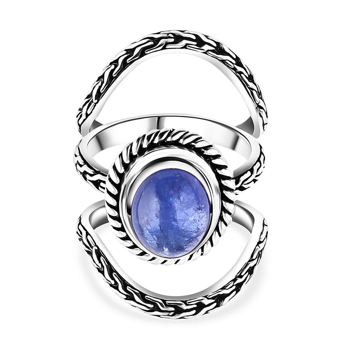 Bali Legacy Set of 3 Tanzanite 3.50 ctw Tulang Naga Stackable Ring in Sterling Silver (Size 7.0)  image number 0