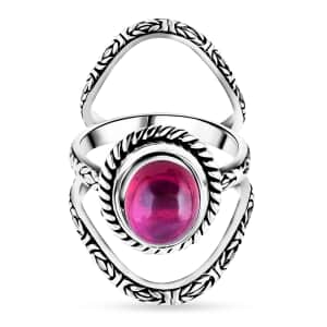 Bali Legacy Set of 3 Niassa Ruby (FF) 4.25 ctw Borobudur Stackable Ring in Sterling Silver (Size 7) 