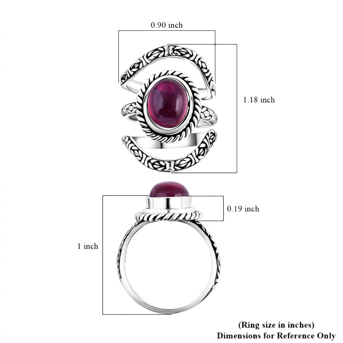 Bali Legacy Set of 3 Niassa Ruby (FF) 4.25 ctw Borobudur Stackable Ring in Sterling Silver (Size 7)  image number 4