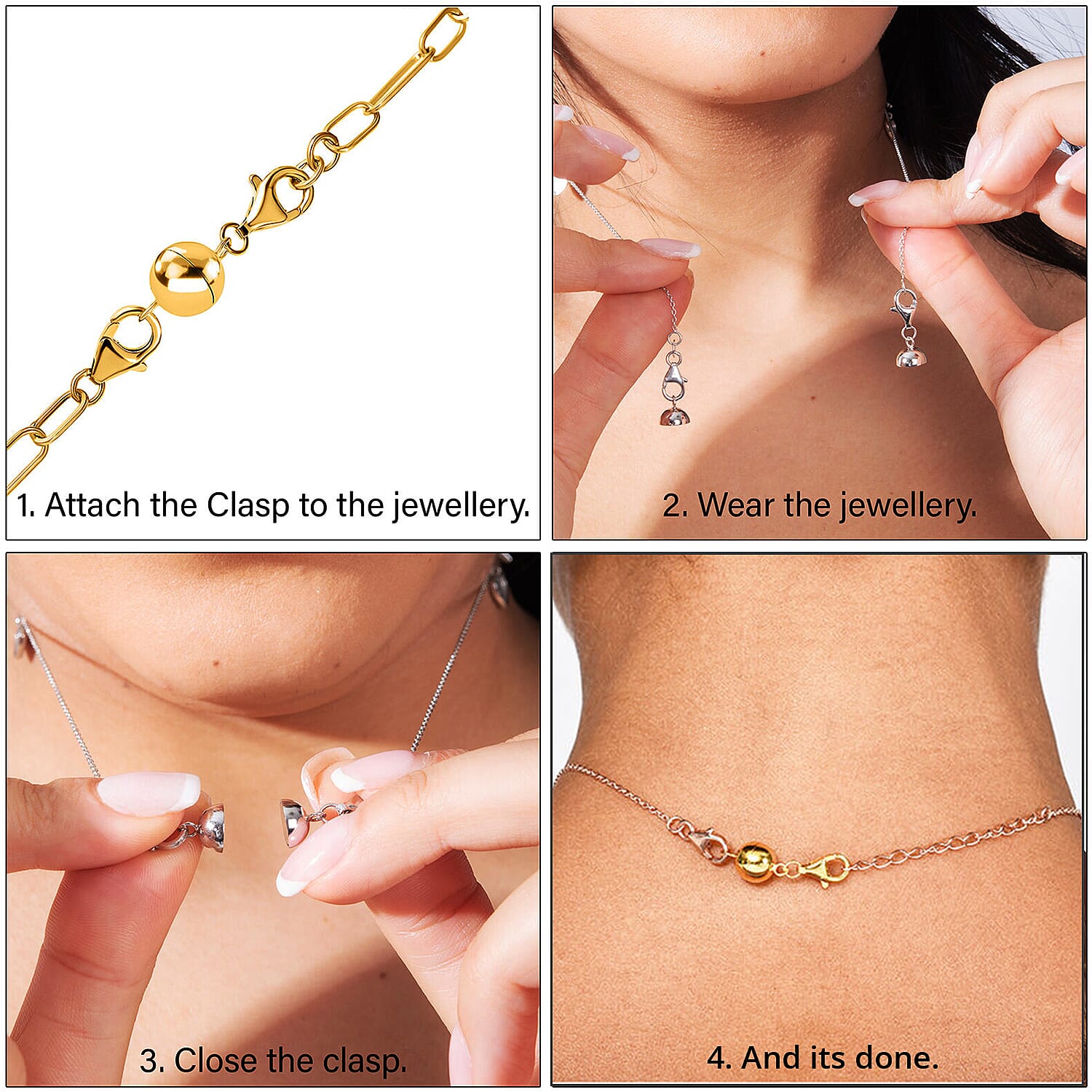 Set of 12, 14K YG Over Sterling Silver 9mm Round Magnetic Lock with Lobster Clasp (30 g)