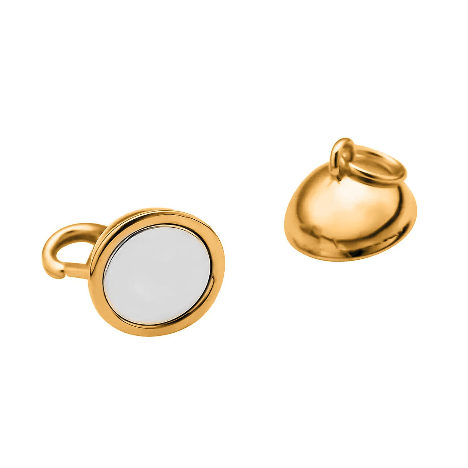 Set of 12, 14K YG Over Sterling Silver 9mm Round Magnetic Lock with Lobster Clasp (30 g)