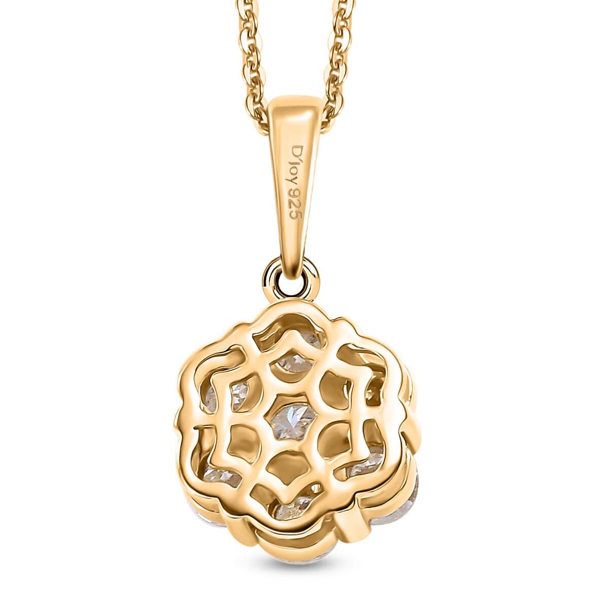 Moissanite 1.25 ctw Pendant Necklace in 18K Vermeil Yellow Gold Over Sterling Silver 20 Inches image number 4