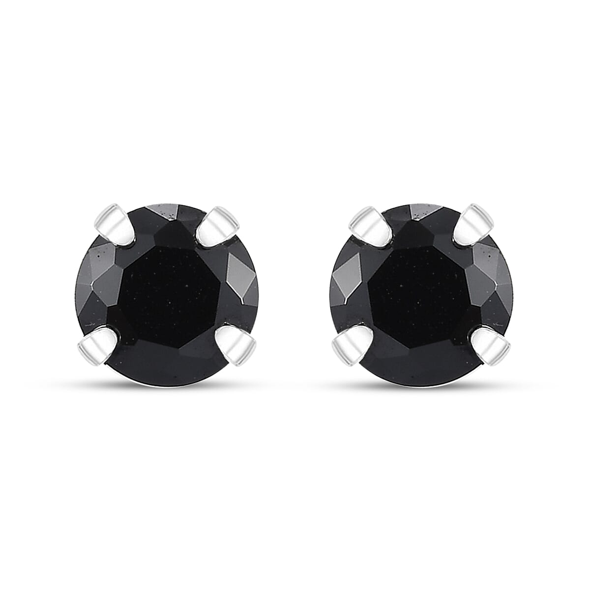 Set of 3 Simulated Black, White and Tanzanite Color Diamond 4.70 ctw Set of 3 Earrings in Sterling Silver